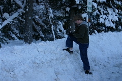 Lucas in the snow on Blewitt Pass