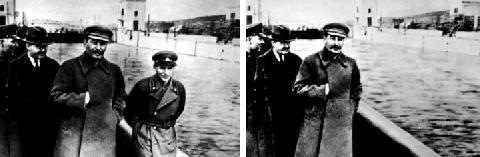 Public domain image showing the erasure of history in Stalin's USSR