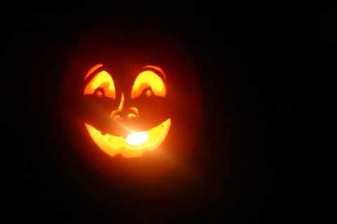 Sidney's Pumpkin (carved by Grandpa)