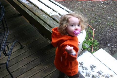 Sidney Tossing Snowballs