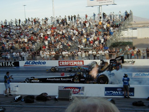 Header flames and tire smoke (Las Vegas, October 2003)