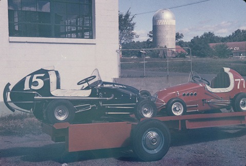 A pair of small racecars owned by a racer on my mother's side of the family