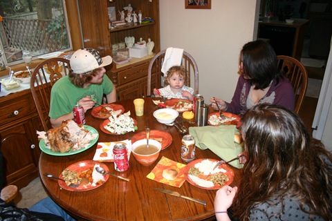 Sidney ate at the table too.